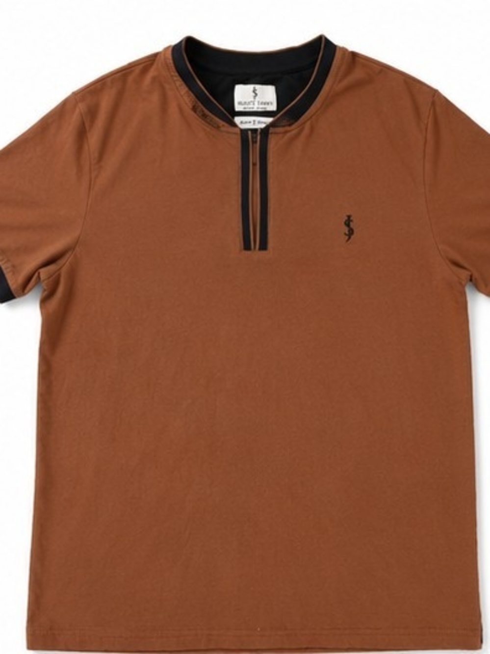 Scott James S Quarter Zip Polo Brown Quiet Luxury Old Money Golf Shirt